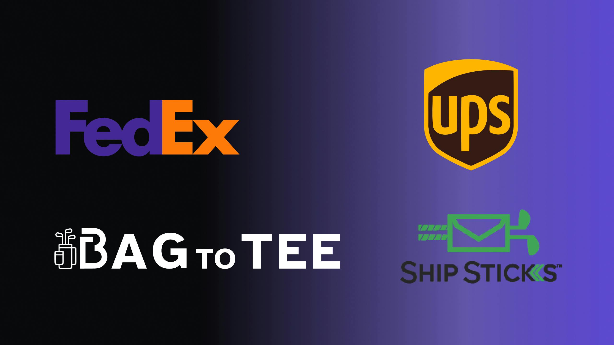 Banner Image of UPS, FedEx, ShipSticks and BagToTee Logo